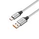SUPERIOR USB data kabal SU-K100 pleteni Fast 120W 6A Type C 1m, srebrna - U2103