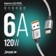 SUPERIOR USB data kabal SU-K100 pleteni Fast 120W 6A Type C 1m, srebrna - U2103
