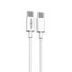 MOXOM USB data kabal MX-CB128 Type C na Type C PD 60W 20cm, bela - U2134