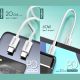 MOXOM USB data kabal MX-CB128 Type C na Type C PD 60W 20cm, bela - U2134