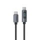 SUPERIOR USB data kabl SU-K107 pleteni Type-C na Type-C 5A 100W sa LED ekranom, 1m crna - U2136