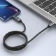 SUPERIOR USB data kabl SU-K107 pleteni Type-C na Type-C 5A 100W sa LED ekranom, 1m crna - U2136