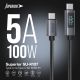 SUPERIOR USB data kabl SU-K107 pleteni Type-C na Type-C 5A 100W sa LED ekranom, 1m crna - U2136