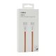 MOXOM USB data kabal MX-CB369 pleteni Fast 60W 3A Type-C na Type-C, 1m, narandžasta - U2214