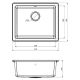 METALAC INKO Sudopera X Granitna Quadro U 50 570×470 fi sifona 90 šampanj - 360399
