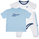 REEBOK set tri dela za bebe dečake, svetlo plavi sivi - U9857RB