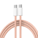 Kabel Braided iPhone PD Type-C na Type-C 20W pink 1m - 605967