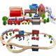 Dečiji drveni voz KINDER HOME, 88 delova, lokomotiva sa baterijom, 3+ - V04C048