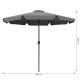 MODERNHOME Suncobran 3.5m, siva - SL-UM002B DG