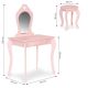 ECO TOYS Dečji drveni sto za šminkanje sa ogledalom, roze - FH-KF200011-P