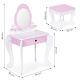 ECO TOYS Drveni dečji sto za šminkanje, roze/bela - 2950-1