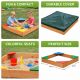 Dečiji drveni peskarnik KINDER HOME sa 4 sedišta – 90x90 cm - EP2988398