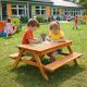 Dečji drveni sto sa klupama i peskarnikom KINDER HOME – 2u1, podizna ploča - EP2988394