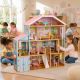 Velika drvena kućica za lutke KINDER HOME Grand Villa, 4 sprata, 28 komada nameštaja - EP3305175