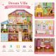 Velika drvena kućica za lutke KINDER HOME Grand Villa, 4 sprata, 28 komada nameštaja - EP3305175
