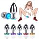 Metalni analni butt plug sa kristalom - set u veličinama S,M,L - EP3175161