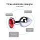 Metalni analni butt plug sa kristalom - set u veličinama S,M,L - EP3175161