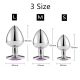 Metalni analni butt plug sa kristalom - set u veličinama S,M,L - EP3175161