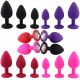 Silikonski analni butt plug sa kristalom - set (S,M,L veličina) PINK - EP3175422