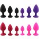 Silikonski analni butt plug sa kristalom - set (S,M,L veličina) CRVENI - EP3175425