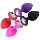 Silikonski analni butt plug sa kristalom - set (S,M,L veličina) CRVENI - EP3175425