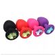 Silikonski analni butt plug sa kristalom - set (S,M,L veličina) CRVENI - EP3175425