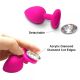Silikonski analni butt plug sa kristalom - set (S,M,L veličina) CRVENI - EP3175425