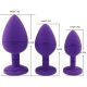 Silikonski analni butt plug sa kristalom - set (S,M,L veličina) CRVENI - EP3175425