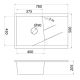 METALAC INKO Sudopera X Granitna Linea Plus 780×500 fi sifona 90 crna - 188622