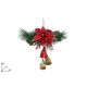 Novogodišnji ukras sa 3 zvončića i crvenim baršunastim cvetom - XNA24051771