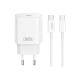 XO Kućni punjač CE25 25W USB C+TypeC, bela - 1820068
