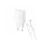 XO Kućni punjač L160 20W+Lightning kabl, bela - EP2727984