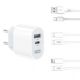 XO Punjač L97 sa ulazom USB+Type-c sa Iphone kablom, bela - 20937-1-1