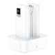 XO Power bank PR151 sa 4 kabla i bazom za punjenje 2x10000mAh, bela - 20858-1-1