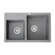 METALAC INKO Sudopera XGranitna Quadro Plus 2D 780X500 fi 90 sa sifonom grafit - 372989