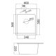 METALAC INKO Sudopera XGranitna Quadro 40 400x500 fi 90 sa sifonom bež - 152983