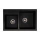 METALAC INKO Sudopera XGranitna Quadro Plus 2D 780X500 fi 90 sa sifonom crna - 171004