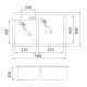 METALAC INKO Sudopera XGranitna Quadro Plus 2D 780X500 fi 90 sa sifonom šampanj - 175433-1