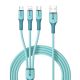XWAVE Kabl 3U1 Type A na micro+Type C+lightning 1.5m/3.25A/65W, crna - EP2924599