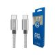 XWAVE Kabl Type C na Type C M/M, pleteni, siva - 1280148