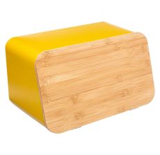FIVE Kutija za hleb i daska za sečenje 37x22,5x23,5cm metal/drvo žuta - 151193C