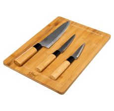 FIVE Daska sa 3 noža 35x25x4cm bambus/inox natural - 151484