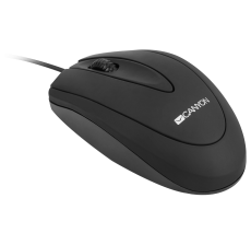 CANYON CM-1 wired optical Mouse with 3 buttons, DPI 1000, Black, cable length 1.8m, 100*51*29mm, 0.07kg - CNE-CMS1
