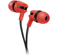 CANYON Stereo earphone with microphone, 1.2m flat cable, Red, 22*12*12mm, 0.013kg - CNS-CEP4R