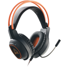 Canyon Gaming headset with 7.1 USB connector, adjustable volume control, orange LED backlight, cable length 2m, Black, 182*90*231mm, 0.336kg - CND-SGHS7