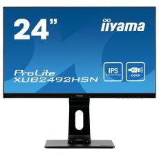 IIYAMA Monitor LED USB-C RJ45 XUB2492HSN-B1 23.8” IPS Ergo HAS Pivot, Speakers and headphones, 16:9, 250 cd/m², 1000:1, 4ms, HDMI, DP, 2xUSB 3.0, 1xUSB-C (65W), Black, 3y - XUB2492HSN-B1
