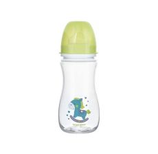 CANPOL Flašica za bebe sa širokim vratom 300 ml , Anticolic - "Easystart" Igračka zeleni konjić - 35-222_gre