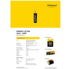 INTENSO Baterija alkalna, AAA LR03/4, 1,5 V, blister 4 kom - AAA LR03/4 - 12487
