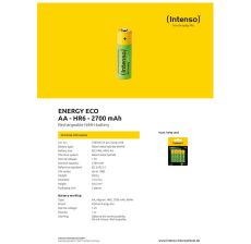 INTENSO Baterija punjiva AA / HR6, 2700 mAh, blister 4 komada - AA / HR6/2700 - 12515