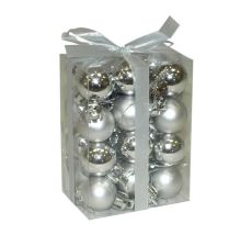 FESTA Novogodišnje kugle srebrne male, set 1/24 - 51-091000